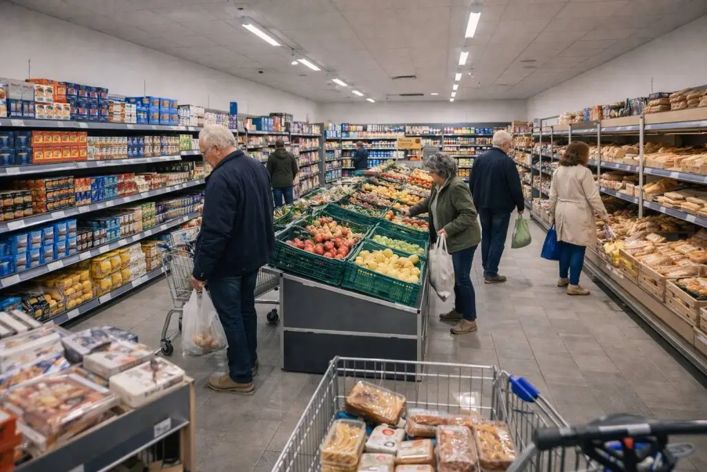 Aldi openingstijden - Rustige middag in een buurtsupermarkt