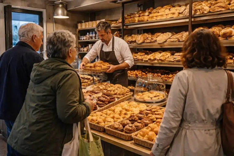 Bakker openingstijden - Ochtenddrukte bij de bakker