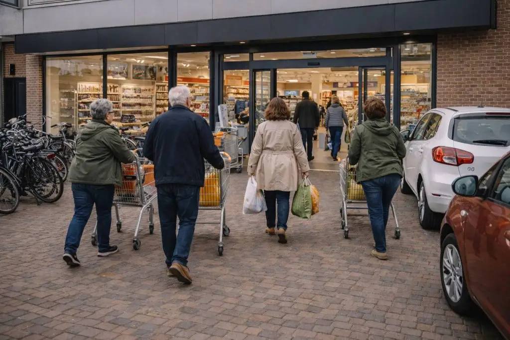 Boodschappen doen in een supermarkt in Dordrecht