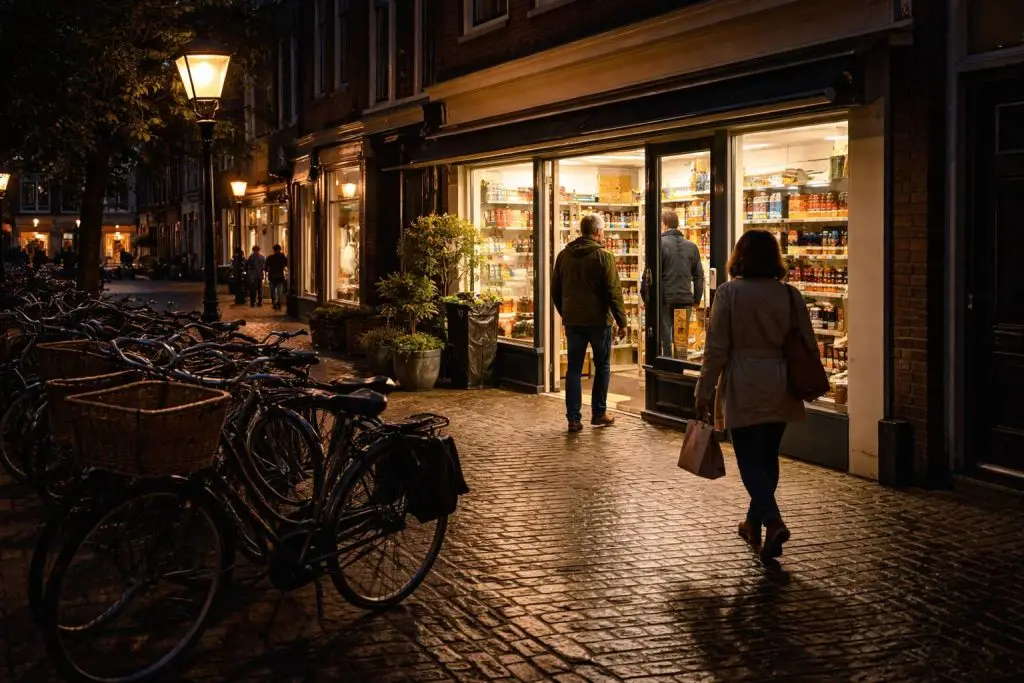 De gloed van een straat in Dordrecht