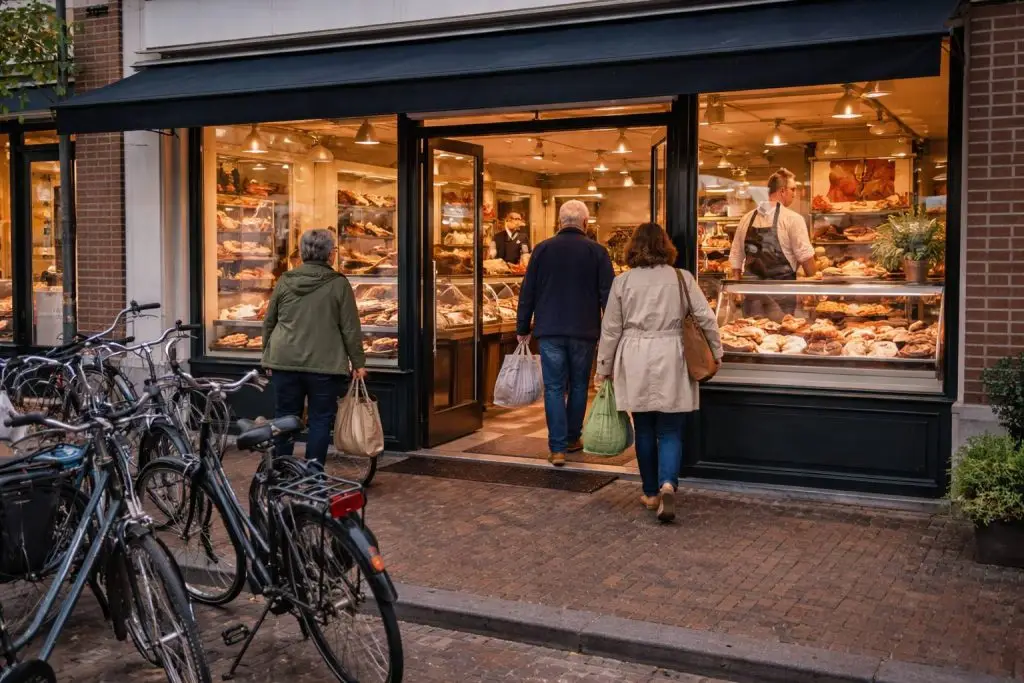 Drukke dag bij de slagerij