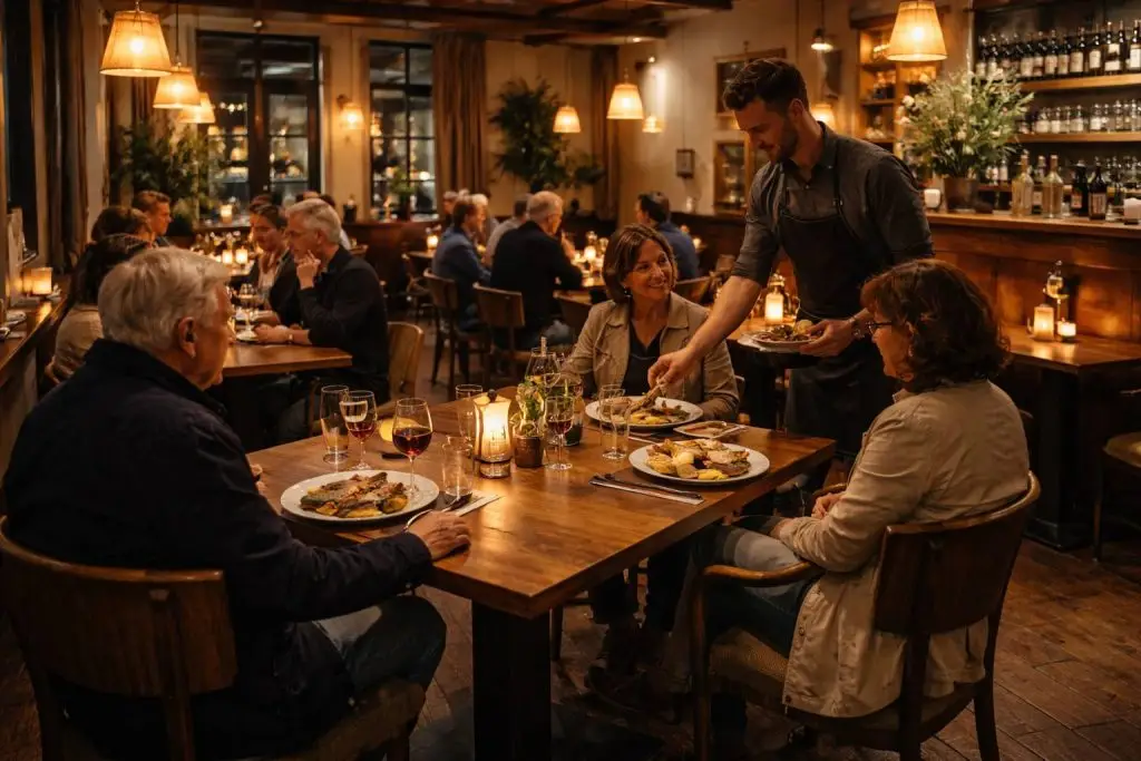 Gezellig diner in een restaurant in Dordrecht