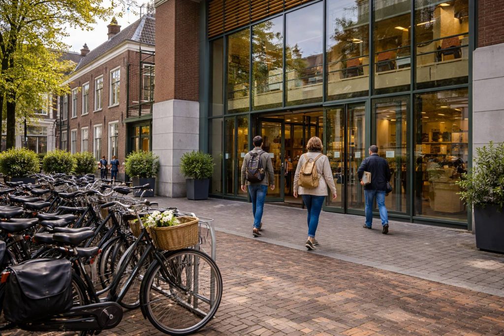 Moderne bibliotheek in Dordrecht, Nederland